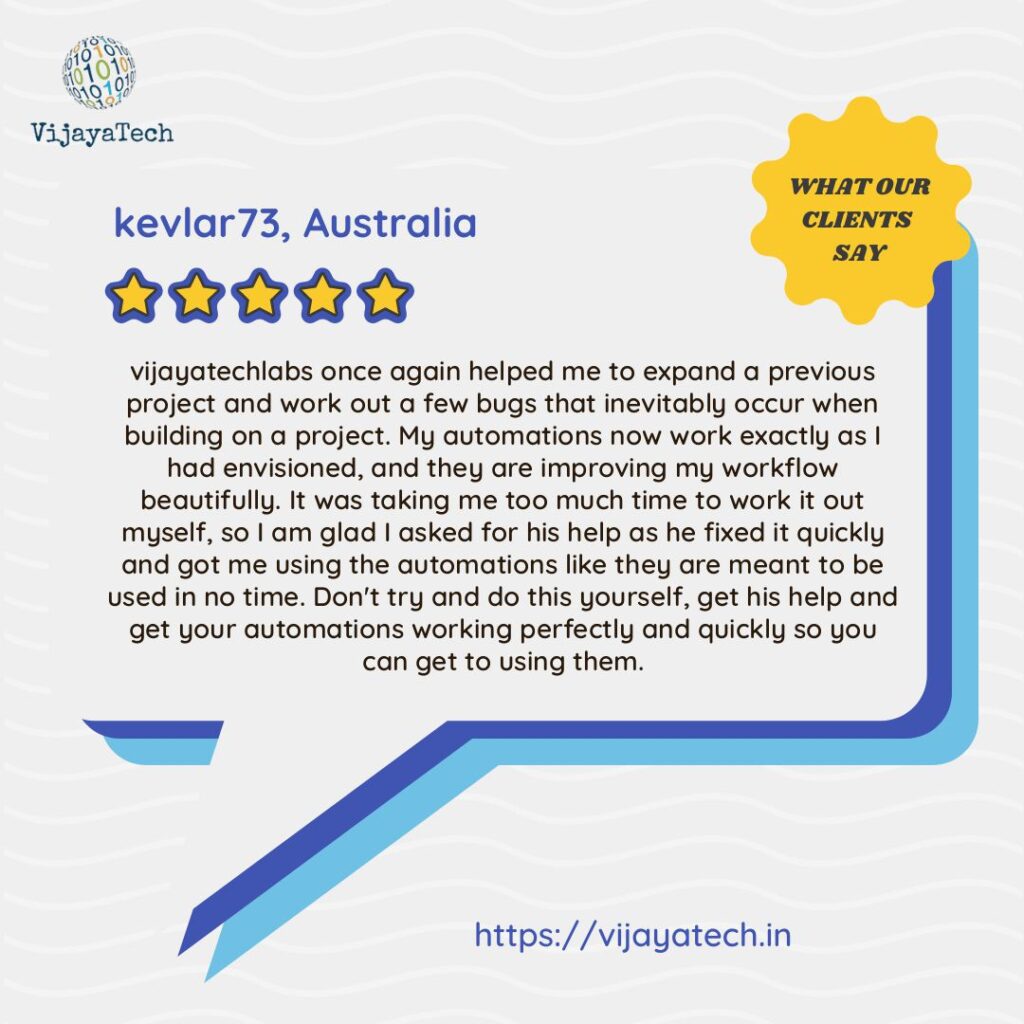 Automation Expert: Swift Bug-Fixing- VijayaTech Labs testimonials.jpg